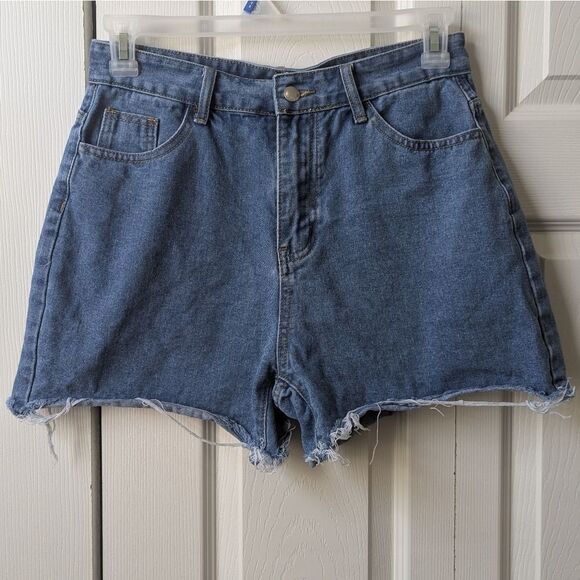 Women's distressed denim shorts - Picture 1 of 6